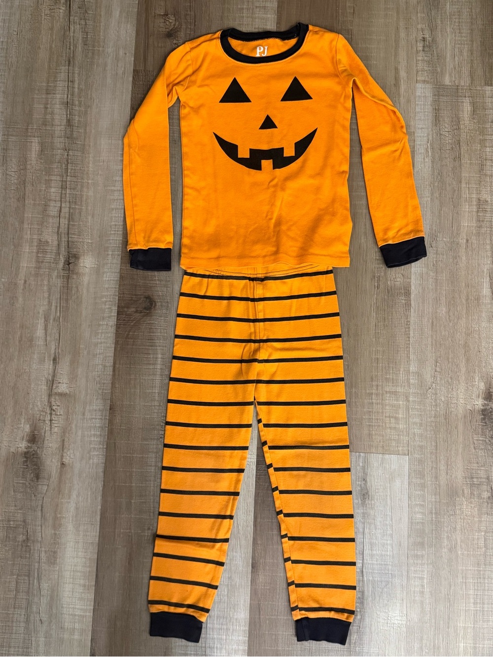 PJ Place Kids Halloween Pumpkin Jack O Lantern Pajama Set 4T Orange Black Cotton